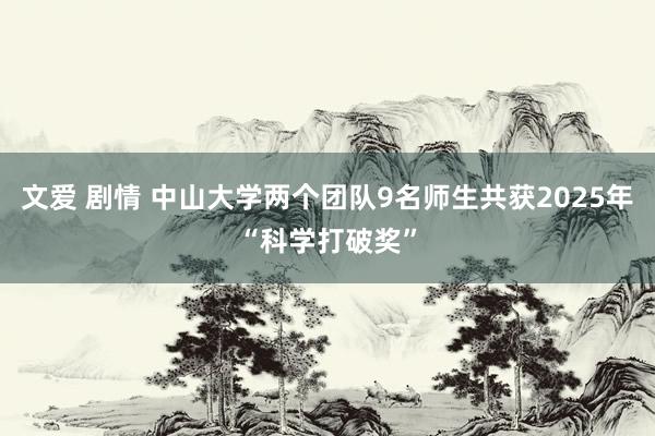 文爱 剧情 中山大学两个团队9名师生共获2025年“科学打破奖”
