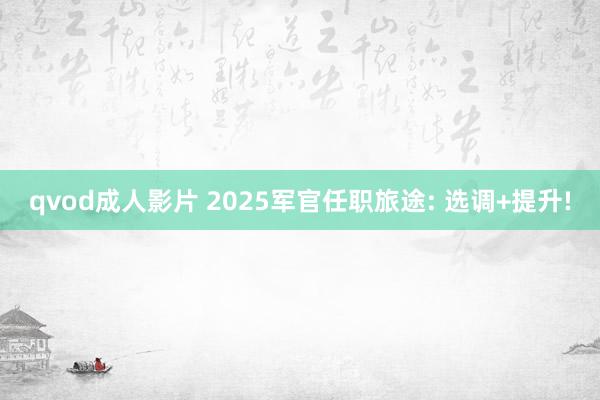 qvod成人影片 2025军官任职旅途: 选调+提升!